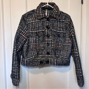 Free People Slouchy Eisenhower  Plaid Jacket, Cropped, Oversized, Versatile